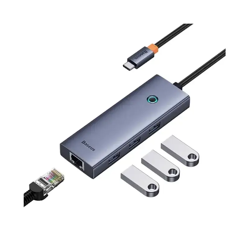 هاب 4 پورت باسئوس مدل Baseus UltraJoy Type-C to USB3.0+RJ45
